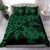 Hawaiian Map Turtle Hibiscus Kanaka Polynesian Bedding Set - Green - Polynesian Pride