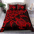 Hawaiian Map Turtle Hibiscus Kanaka Polynesian Bedding Set - Red - Polynesian Pride