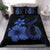 Hawaiian Fish Hook Hibiscus Plumeria Polynesian Bedding Set - Blue - Polynesian Pride