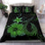 Hawaiian Fish Hook Hibiscus Plumeria Polynesian Bedding Set - Green - Polynesian Pride