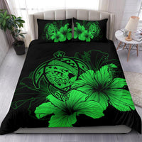 Hawaiian Map Hibiscus Turtle Polynesian Bedding Set - Green - Polynesian Pride