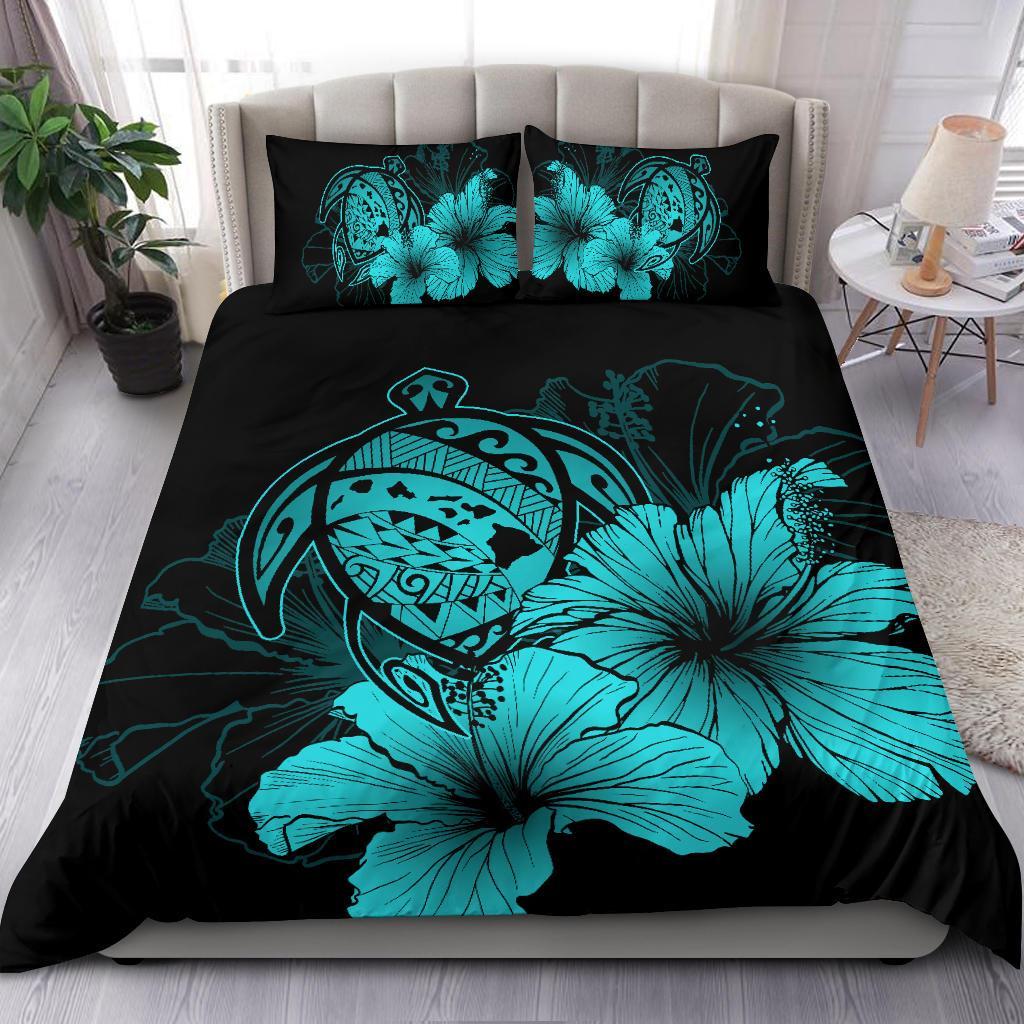Hawaiian Polynesian Bedding Set - Turquoise - Polynesian Pride
