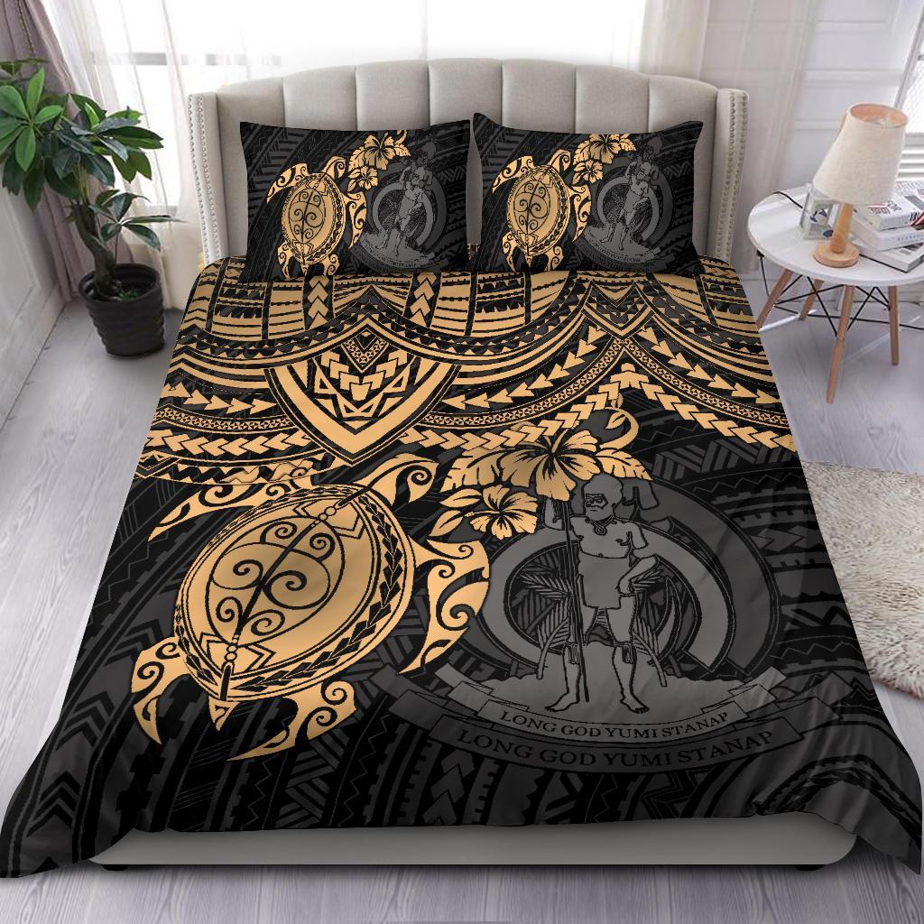 Vanuatu Polynesian Duvet Cover Set - Gold Turtle GOLD - Polynesian Pride