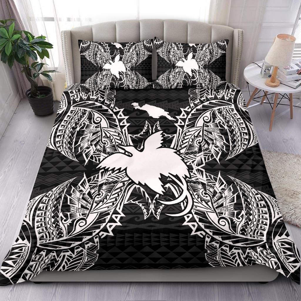 Polynesian Bedding Set - Papua New Guinea Duvet Cover Set Map Black Black - Polynesian Pride