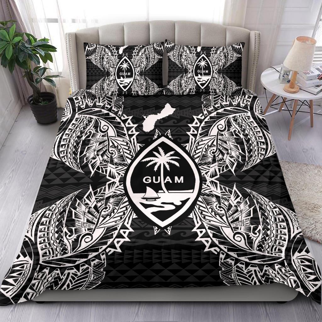 Polynesian Bedding Set - Guam Duvet Cover Set Map Black Black - Polynesian Pride