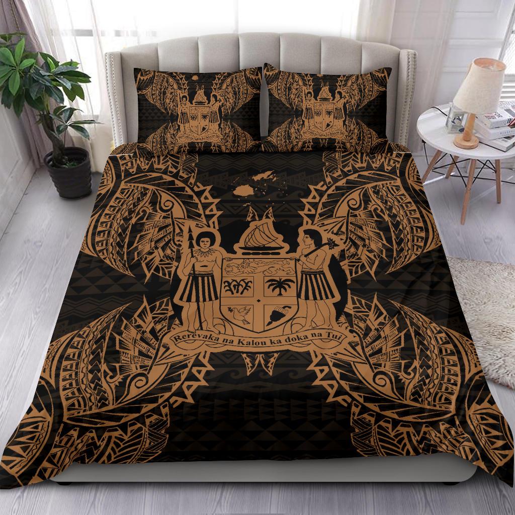 Polynesian Bedding Set - Fiji Duvet Cover Set Map Gold Gold - Polynesian Pride