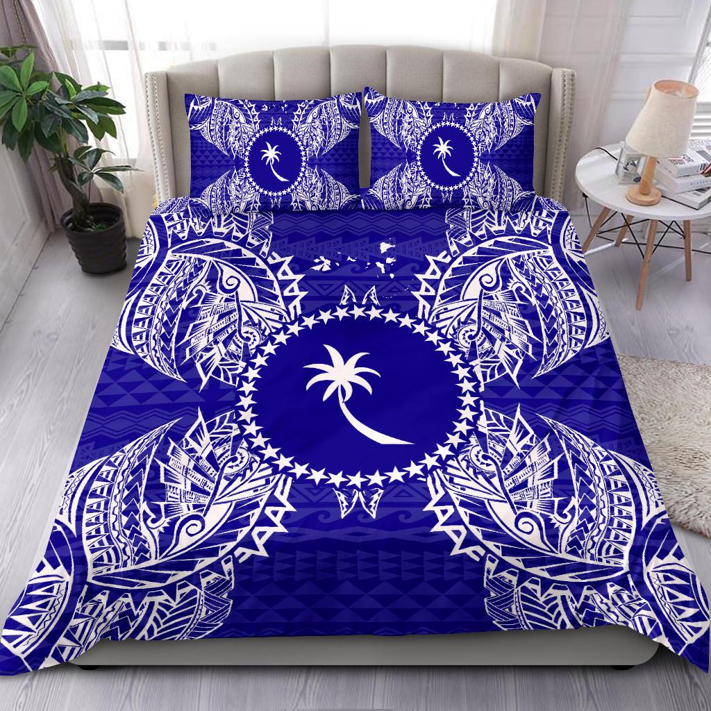 Polynesian Bedding Set - Chuuk Duvet Cover Set Map Blue Blue - Polynesian Pride