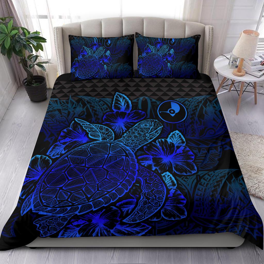 Polynesian Bedding Set - Yap Duvet Cover Set Blue Color - Polynesian Pride