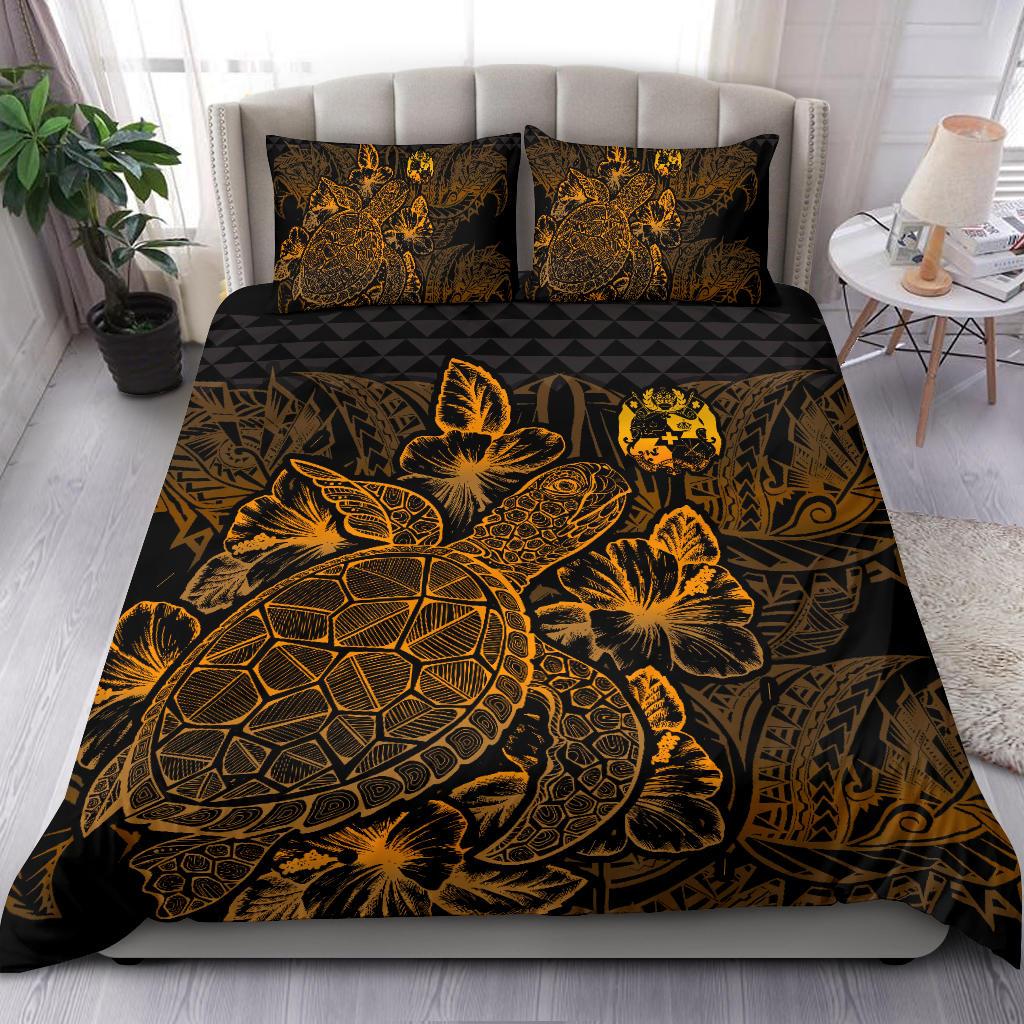 Polynesian Bedding Set - Tonga Duvet Cover Set Gold Color - Polynesian Pride