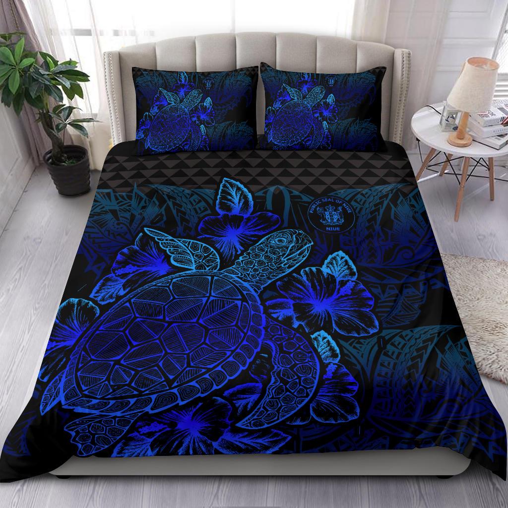 Polynesian Bedding Set - Niue Duvet Cover Set Blue Color - Polynesian Pride