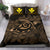 Hawaiian Turtle Hibiscus Plumeria Kanaka Polynesian Bedding Set Gold - Soft Style - Polynesian Pride