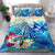 Polynesian Bedding Set - Hawaii Kanaka Maoli Duvet Cover Set - Turtle Surfing Blue - Polynesian Pride