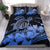 Hawaiian Map Hibiscus Turtle Polynesian Bedding Set Blue - Polynesian Pride