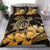 Hawaiian Map Hibiscus Turtle Polynesian Bedding Set Gold - Polynesian Pride