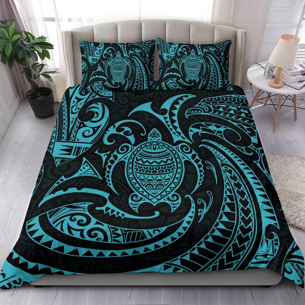 Polynesian Bedding Set - Polynesian Blue Turtle Duvet Cover Set Blue - Polynesian Pride