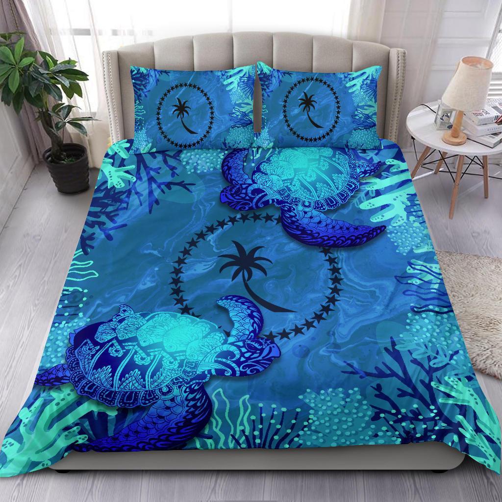 Chuuk Micronesian Bedding Set - Sea Turtle Blue - Polynesian Pride