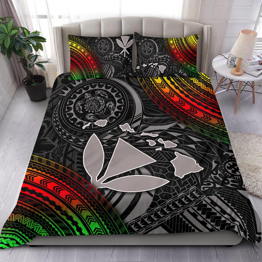 Polynesian Bedding Set - Hawaii Duvet Cover Set - Kanaka Maoli Hawaiian Map - Polynesian Pride