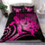 Hawaii Bedding Set - Hawaii Turtle Hibiscus Polynesian Vintage Bedding Set - Pink - Polynesian Pride