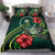 Polynesian Bedding Set - Chuuk Micronesia Duvet Cover Set Green Turtle Hibiscus - Polynesian Pride