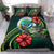 Polynesian Bedding Set - Federated States Of Micronesia Duvet Cover Set Green Turtle Hibiscus - Polynesian Pride