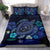 Hawaiian Bedding Set - Blue Ocean Honu And Flowers - Polynesian Pride