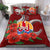 Polynesian Bedding Set - Tahiti Duvet Cover Set - Hibiscus Coat of Arm Red - Polynesian Pride