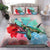 Hawaii Map Kanaka Sea Turtle Hibiscus Bedding Set - AH - Blue Pink - Polynesian Pride