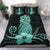 Hawaii Polynesian Pineapple Hibiscus Bedding Set - Zela Style Turquoise - Polynesian Pride