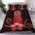 Hawaii Polynesian Pineapple Hibiscus Bedding Set - Zela Style Red - Polynesian Pride