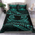 New Zealand Bedding Set Turquoise Manaia Maori - Silver Fern Duvet Cover Art - Polynesian Pride