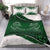 New Zealand Bedding Set Green Manaia Maori - Silver Fern Duvet Cover And Pillow Case Art - Polynesian Pride