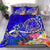 Hawaii Bedding Set - Turtle Plumeria Polynesian Tattoo Blue Color - Polynesian Pride