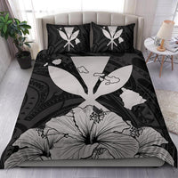 Hawaiian Kanaka Bedding Set Hibiscus Polynesian Love Gray - Polynesian Pride