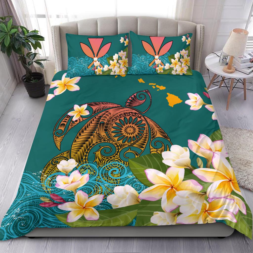 Hawaii Turtle Plumeria Verega Style - Bedding Set AH - Polynesian Pride