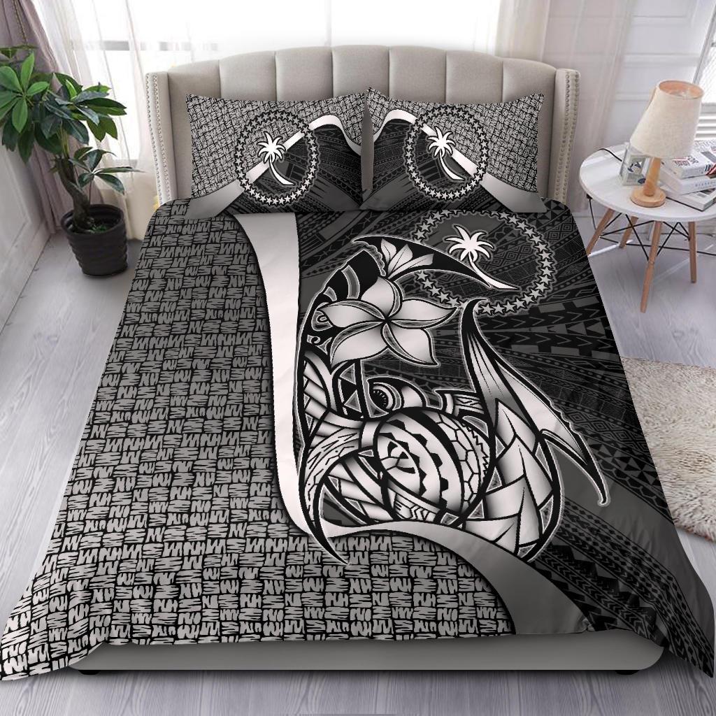 Chuuk Micronesian Bedding Set White - Turtle With Hook White - Polynesian Pride