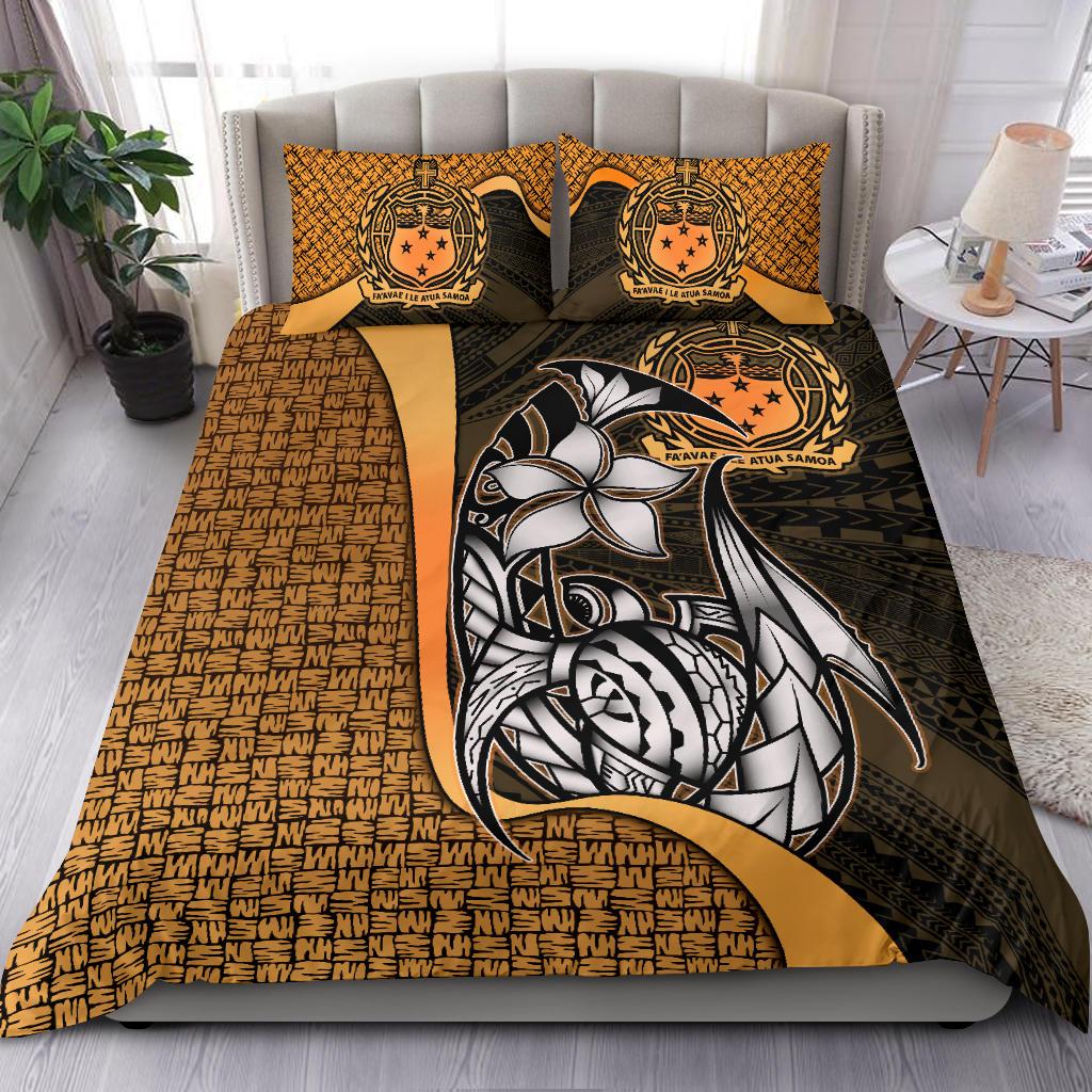 Samoa Polynesian Bedding Set Gold - Turtle With Hook Gold - Polynesian Pride