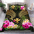 Polynesian Bedding Set - Hawaii Duvet Cover Gold Kanaka Maoli Hibiscus Plumeria Coconut - Polynesian Pride