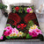 Polynesian Bedding Set - Hawaii Duvet Cover Red Kanaka Maoli Hibiscus Plumeria Coconut - Polynesian Pride