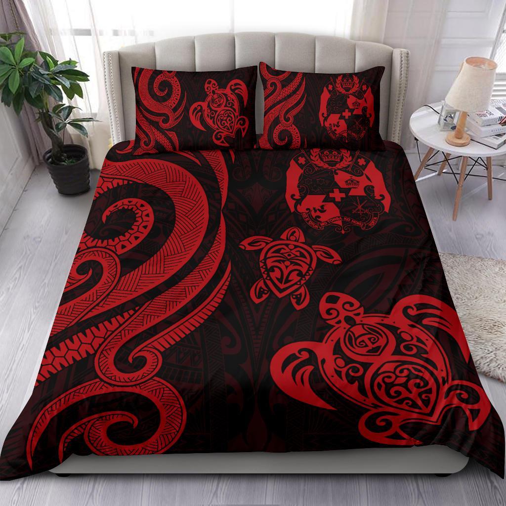 Tonga Polynesian Bedding Set - Red Tentacle Turtle - Polynesian Pride