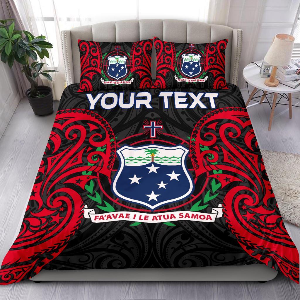 Samoa Polynesian Custom Personalised Bedding Set - Samoan Spirit Black - Polynesian Pride