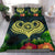 Polynesian Hawaii Kanaka Maoli Bedding Set - Heart with Hibiscus Green - Polynesian Pride