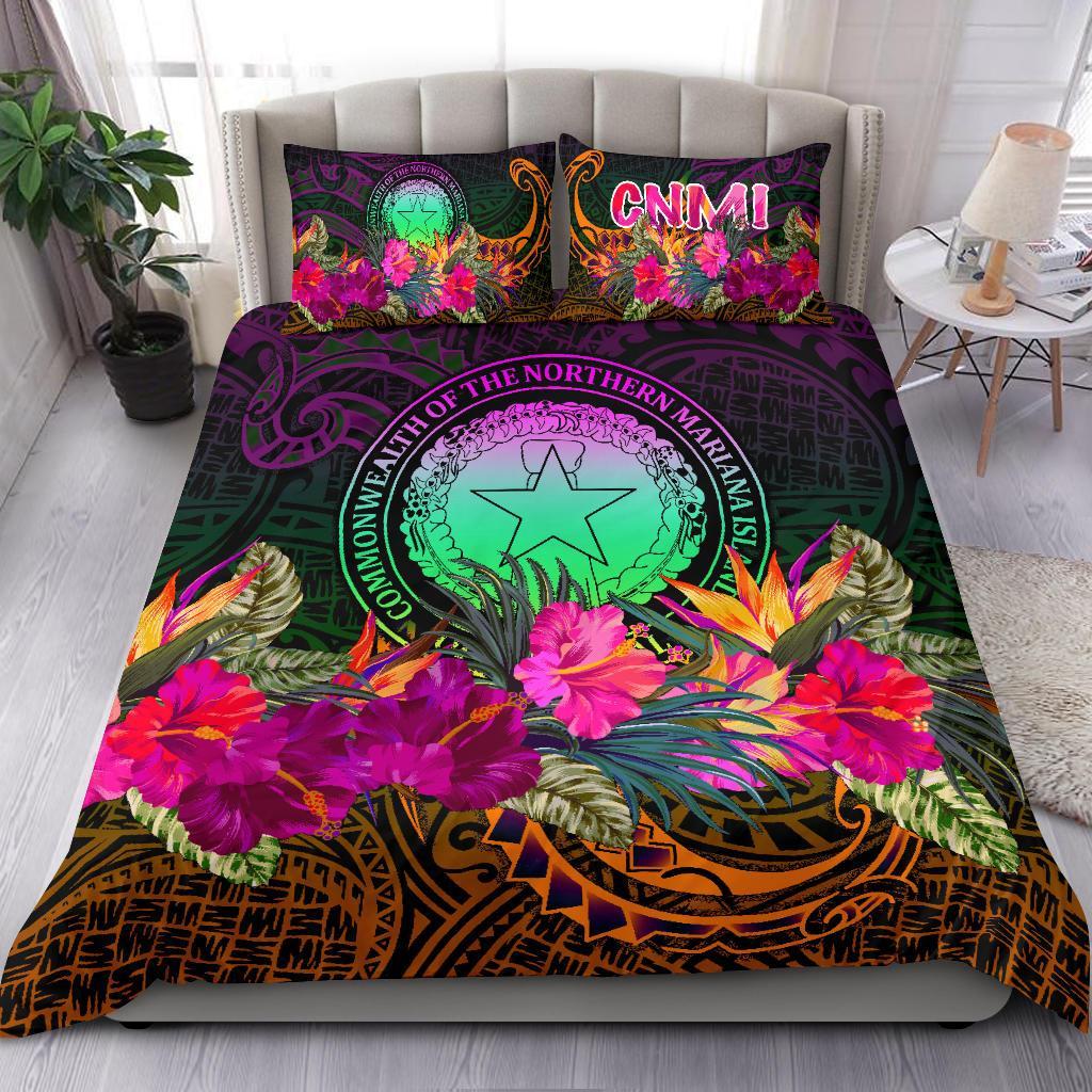 Northern Mariana Islands Polynesian Bedding Set - Summer Hibiscus Reggae - Polynesian Pride