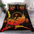 Chuuk Micronesia Bedding Set - Swordfish With Hibiscus Black - Polynesian Pride