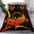 Cook Islands Polynesian Bedding Set - Swordfish With Hibiscus Black - Polynesian Pride