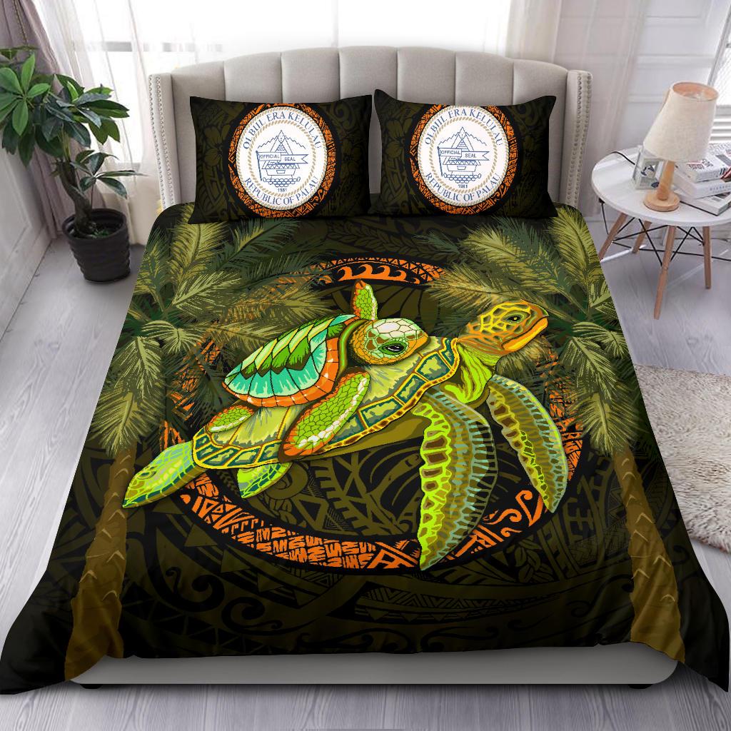 Palau Bedding Set - Polynesian Turtle Palm Tree Green - Polynesian Pride