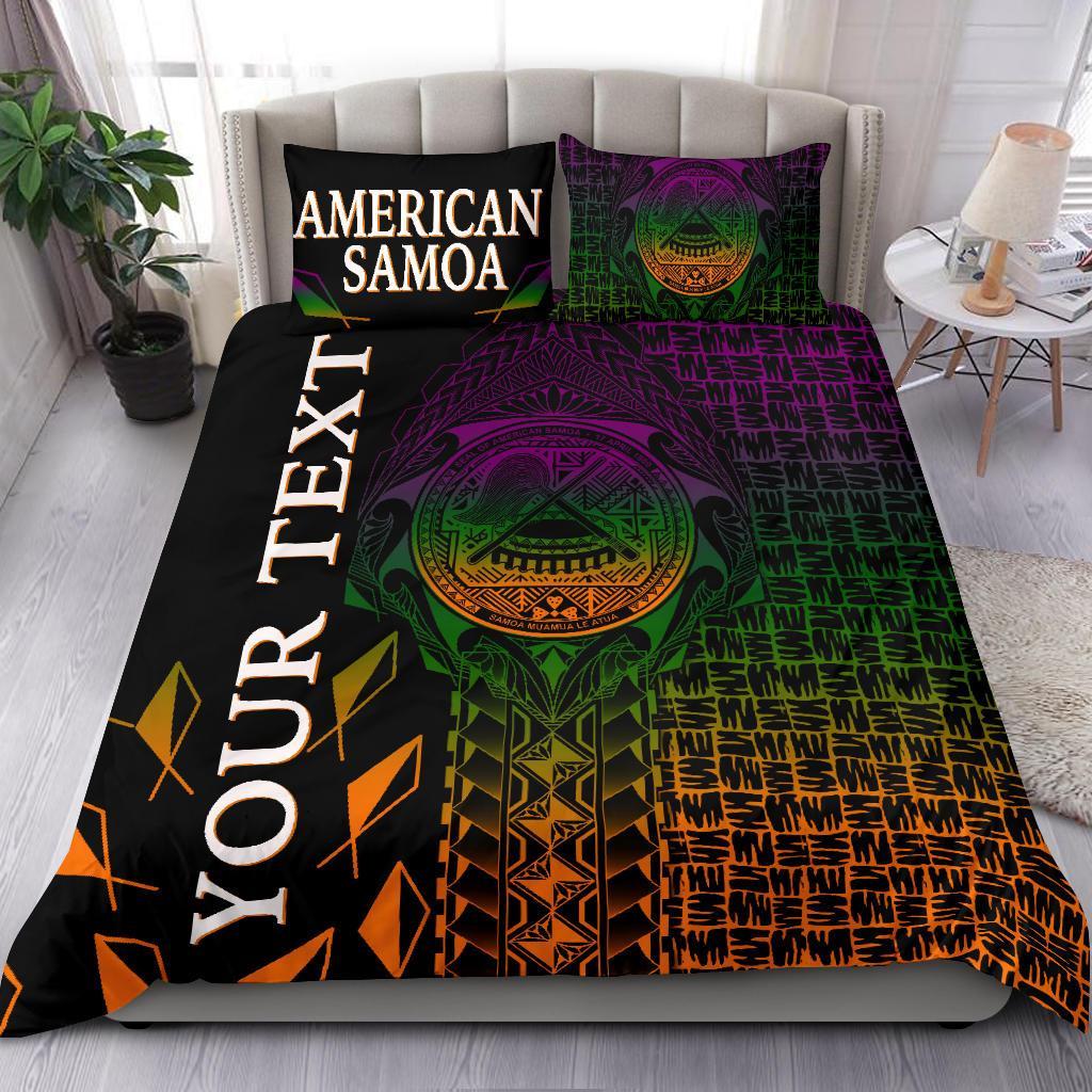 American Samoa Custom Personalised Bedding Set - AS Seal Rocket Style - Polynesian Pride