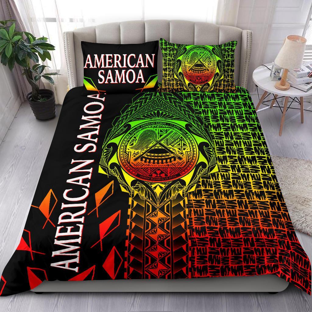 American Samoa Bedding Set - AS Seal Rocket Style (Reggae) - Polynesian Pride
