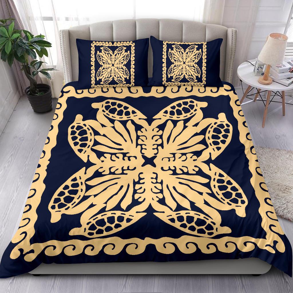 Hawaii Bedding Set - Hawaii Turtle Royal Indigo Bedding Set - Dey Style - Polynesian Pride