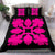 Hawaiian Bedding Set Royal Pattern - Black And Pink - C1 Style - Polynesian Pride