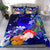 Federated States of Micronesia Custom Personalised Bedding Set - Humpback Whale with Tropical Flowers (Blue) - Polynesian Pride